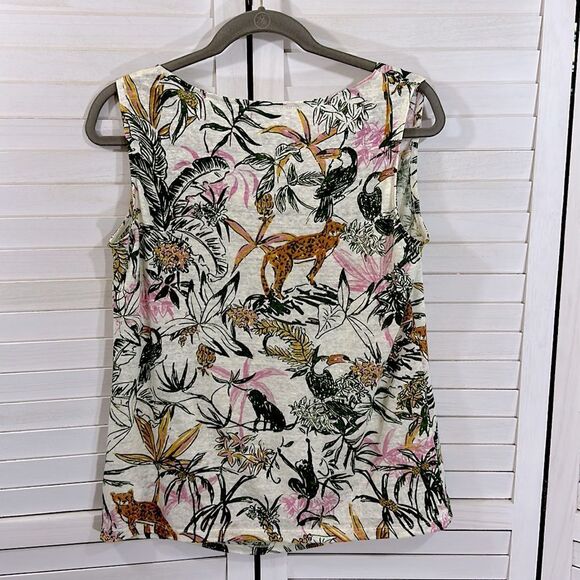 Rachel Zoe Linen Top Small Tropical Sleeveless NWOT - Picture 9 of 15
